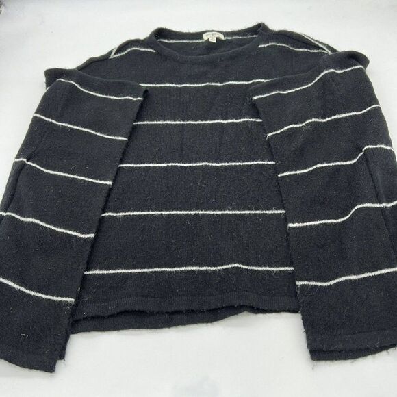Umgee Oversized Black Striped Poncho Sweater Size Small - Picture 1 of 3